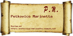 Petkovics Marinetta névjegykártya